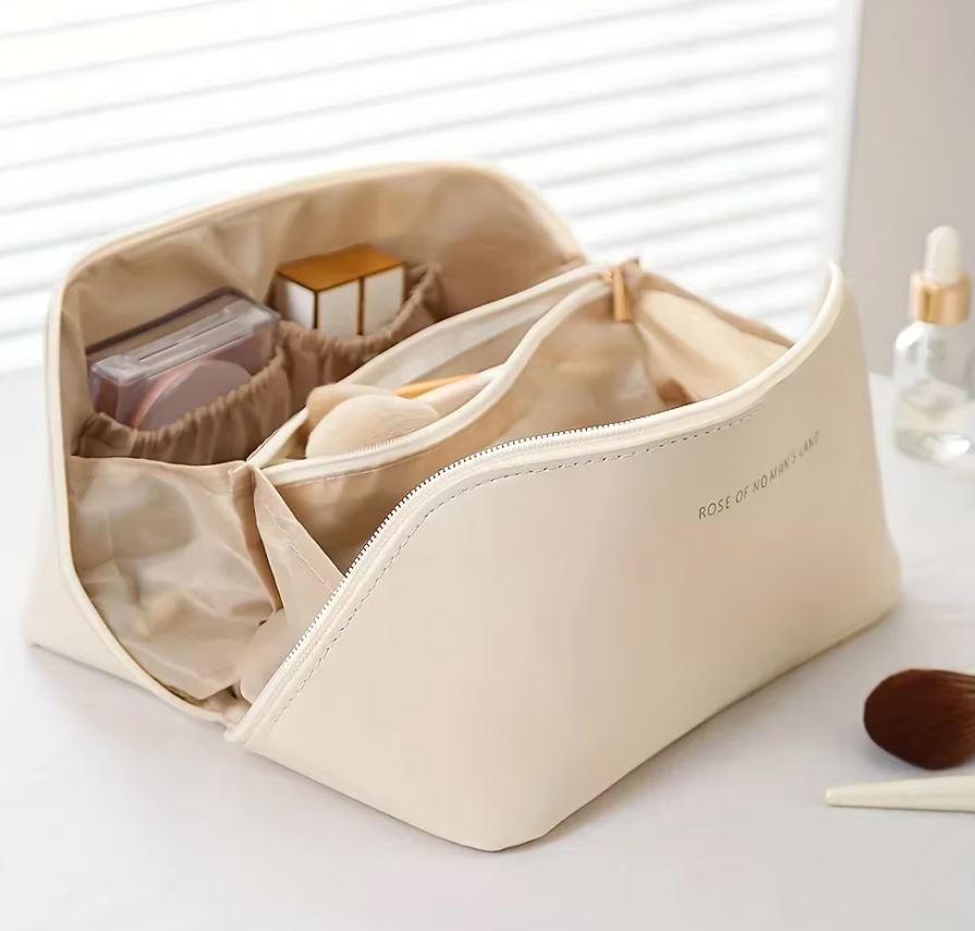 Large Travel Cosmetic Bag for Women Leather Makeup Organizer Female Toiletry Kit Bags Make Up Case Storage Pouch Luxury Lady Box