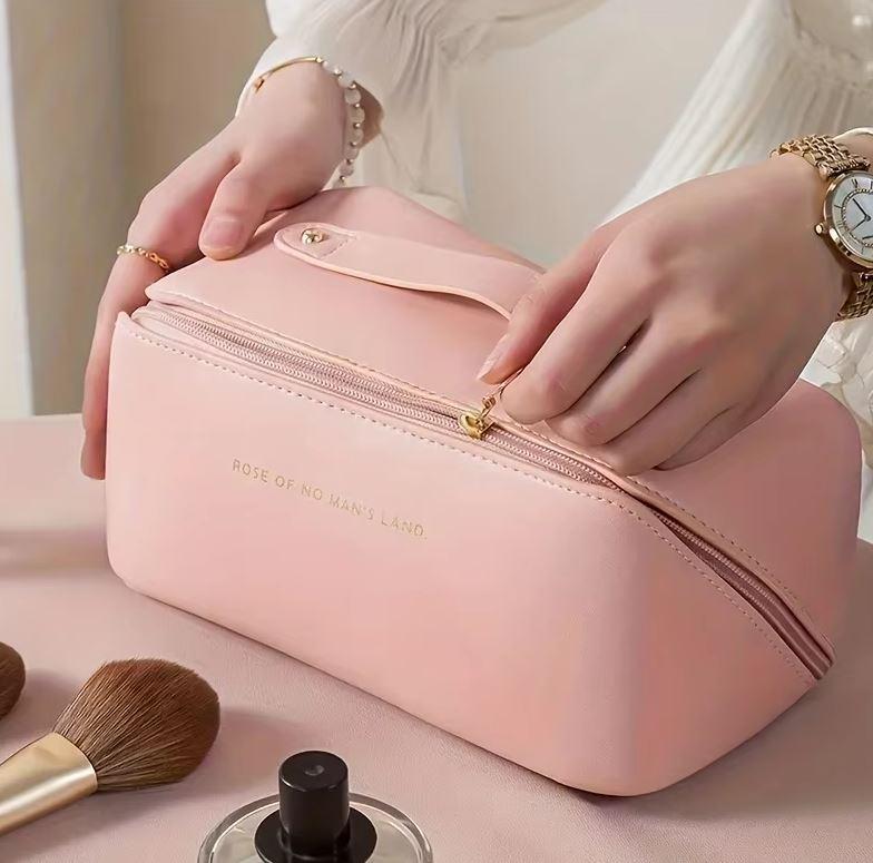 Large Travel Cosmetic Bag for Women Leather Makeup Organizer Female Toiletry Kit Bags Make Up Case Storage Pouch Luxury Lady Box