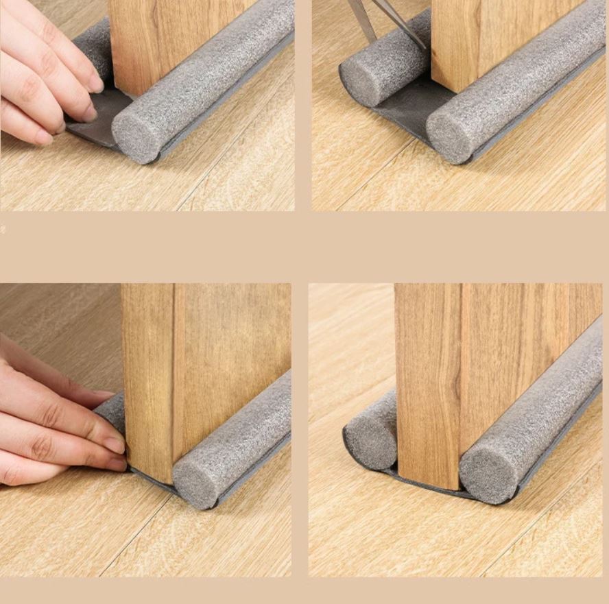 Dedicated Door Bottom Sealing Strip Under Door Draft Stopper Wind Noise Acustic Foam Blocker Insects Door Stopper Holder