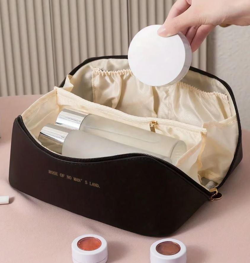 Large Travel Cosmetic Bag for Women Leather Makeup Organizer Female Toiletry Kit Bags Make Up Case Storage Pouch Luxury Lady Box